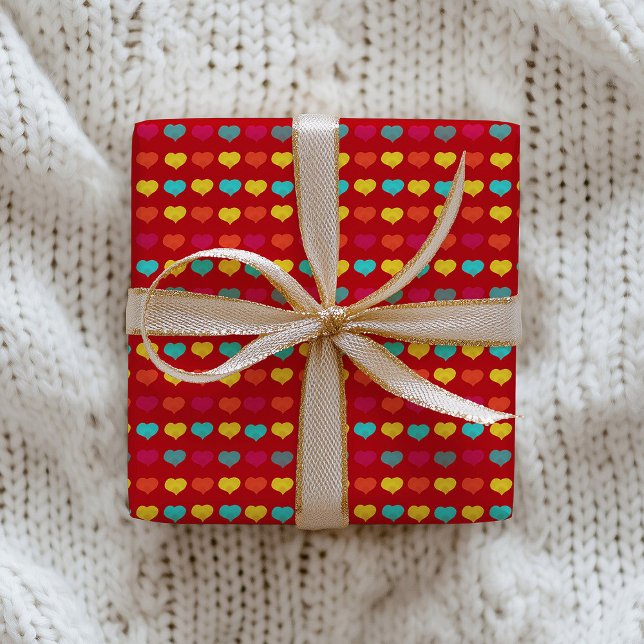 Multicolored stylish hand-drawn heart shapes presentpapper (Skapare uppladdad)