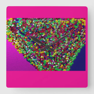 Multicolored Tree Between Worlds Fyrkantig Klocka