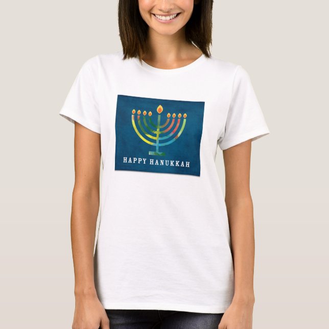 MulticolorHappy Hanukkah T Shirt (Framsida)