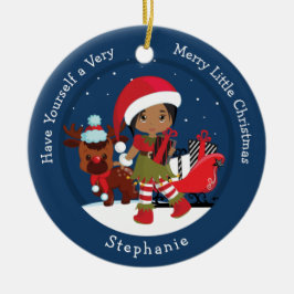 Multicultural Girl Elf Julgransprydnad Keramik