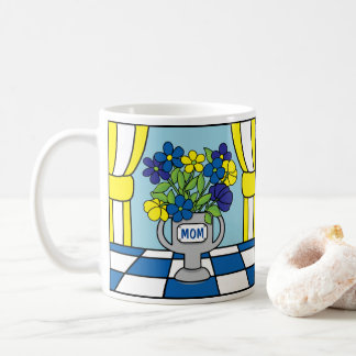 Multidoerist på klassiskt vitt kaffe mugg