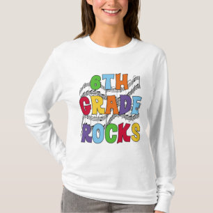 Multifärgad6eklassen vaggar Tshirts och gåvor