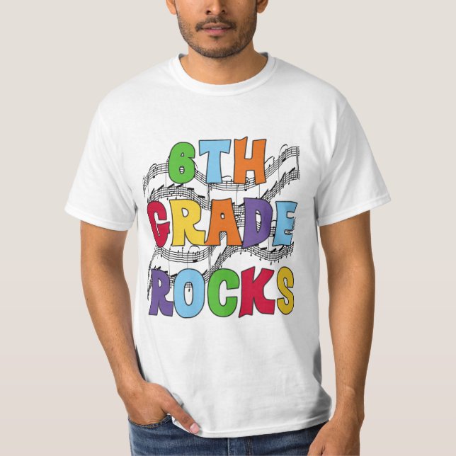Multifärgad6eklassen vaggar Tshirts och gåvor (Framsida)
