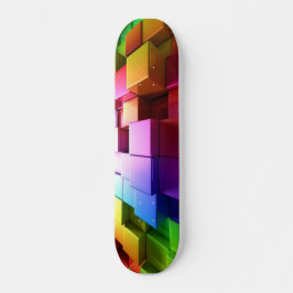 Multifärgad 3d-kubdesign mini skateboard bräda 18,5 cm