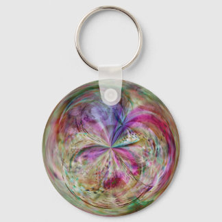 Multifärgad Abstrakt Bubble Mandala Nyckelring