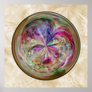 Multifärgad Abstrakt Bubble Mandala Poster