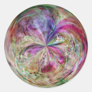 Multifärgad Abstrakt Bubble Mandala Runt Klistermärke