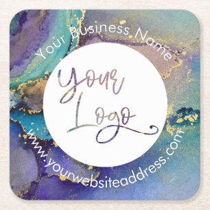 Multifärgad Abstrakt i flytande Guld är en bild av Underlägg Papper Kvadrat