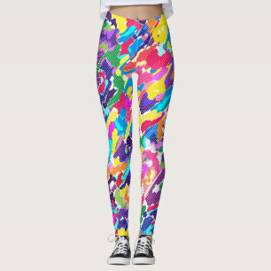 Multifärgad abstrakt - klar leggings