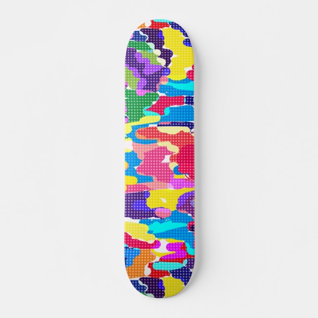 Multifärgad abstrakt - klar mini skateboard bräda 18,5 cm (Framsida)