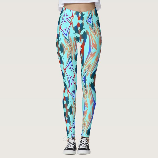 Multifärgad abstrakt mönster "Ratti_Kreativ_Arts" Leggings (Framsida)