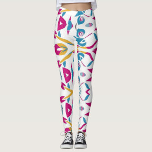 Multifärgad abstrakt tyg Skriv ut mönster Leggings
