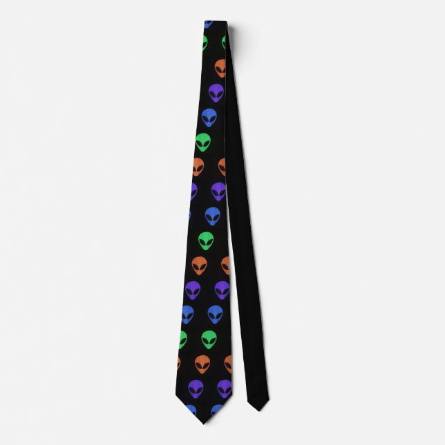 Multifärgad ALIEN ANSIKTE TIE Slips (Framsida)
