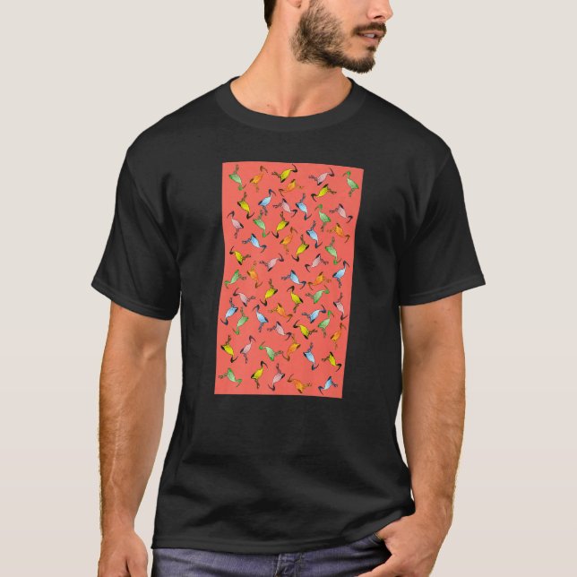 Multifärgad australiska Tunna Chicken Mönster på O T Shirt (Framsida)
