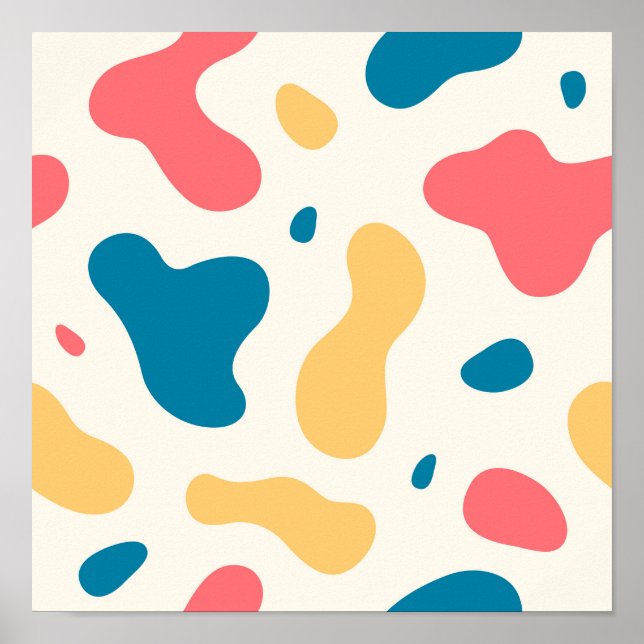 Multifärgad av abstrakt former Art Poster (Framsidan)