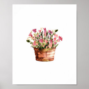 Multifärgad av prickad blomma Vattenfärg Poster