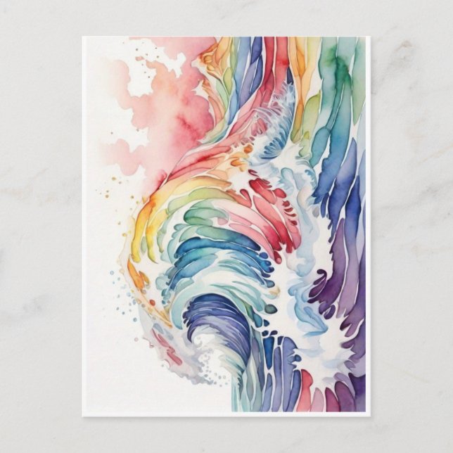 Multifärgad av sjövåg helg vykort (Framsida)