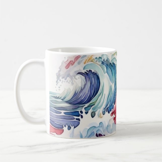 Multifärgad av sjövåg kaffemugg (Vänster)