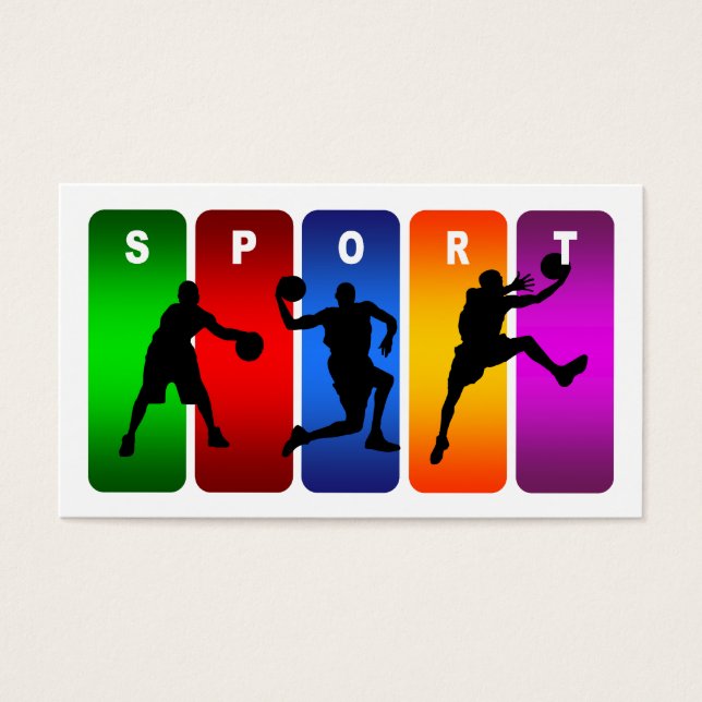 Multifärgad Basketball Emblem Visitkort (Framsidan)