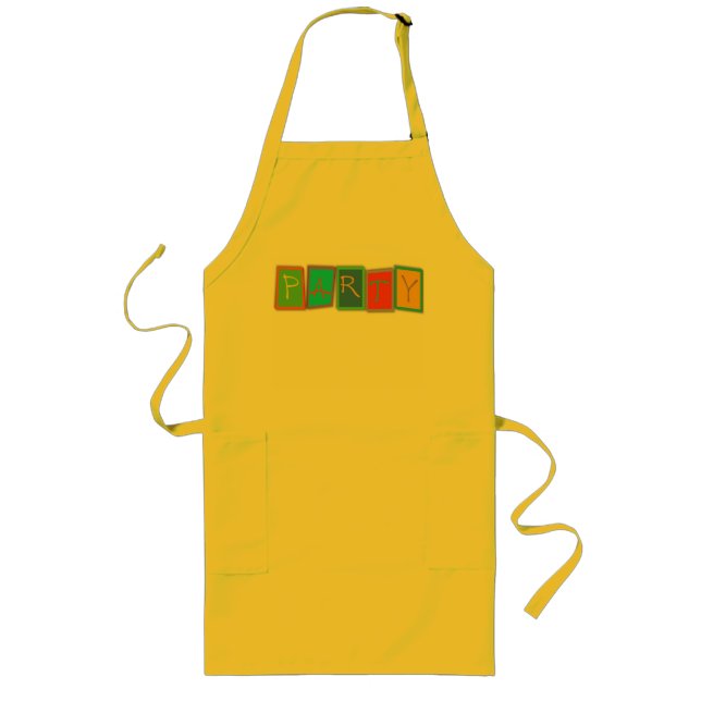 Multifärgad Blocks Party Apron Långt Förkläde (Framsidan)
