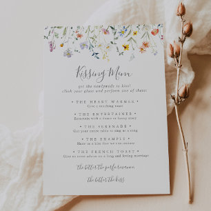 Multifärgad Blommigt Bröllop Kissing Menu Game Car