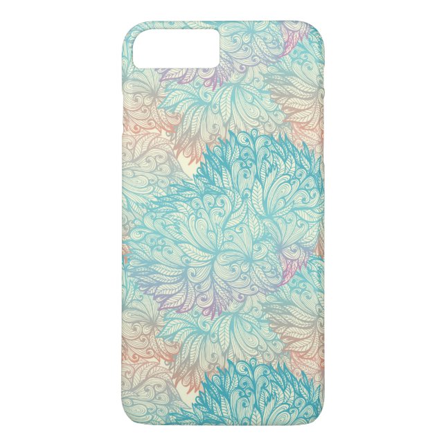 Multifärgad Blommigt Doodle Mönster Case-Mate iPhone Skal (Baksida)