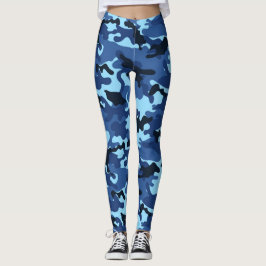 Multifärgad Blue Camouflage Leggings
