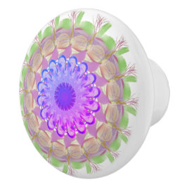 Multifärgad Bohemian Blommigt Ceramic Knob Knopp