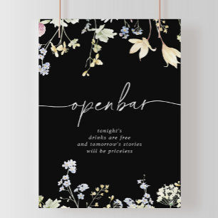 Multifärgad Boho Fall Blommigt Bröllop Open Pub-te Poster