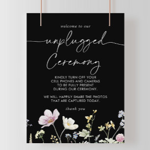 Multifärgad Boho Fall Blommigt Unplugged Ceremony Poster