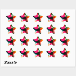 Multifärgad Bokeh Party Sticker Stjärnformat Klistermärke