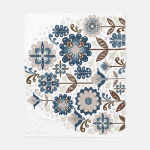 Multifärgad Bouquets: Hand plockade Fleecefilt