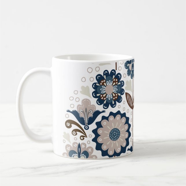 Multifärgad Bouquets: Hand plockade Kaffemugg (Vänster)