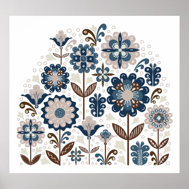 Multifärgad Bouquets: Hand plockade Poster (Framsidan)