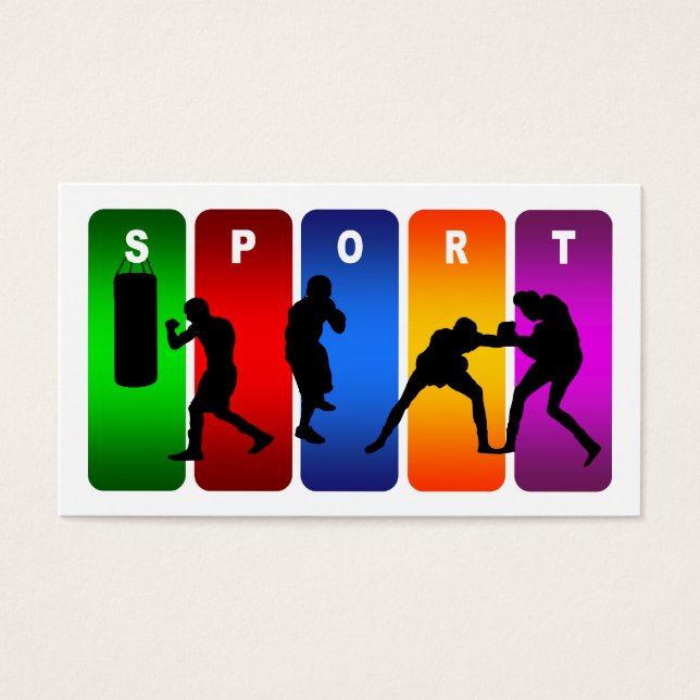 Multifärgad Boxing Emblem Visitkort (Framsidan)