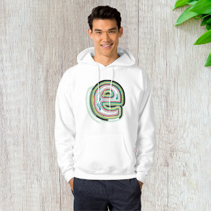 Multifärgad Brev E Abstrakt Modern typografi Hoodie