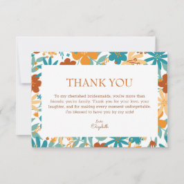 Multifärgad Bright Retro Chic Bridesmaid Hearful Tack Kort