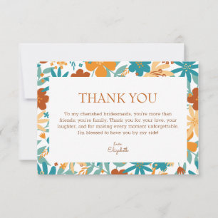 Multifärgad Bright Retro Chic Bridesmaid Hearful Tack Kort