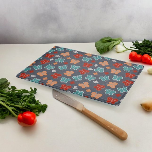 Multifärgad Butterfly (Chopping Board)