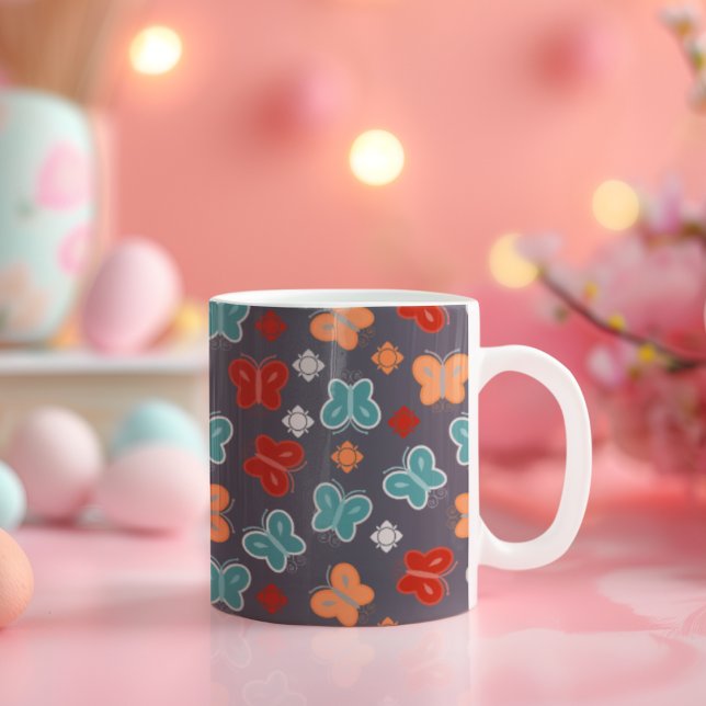 Multifärgad Butterfly Kaffemugg (cups and mugs)
