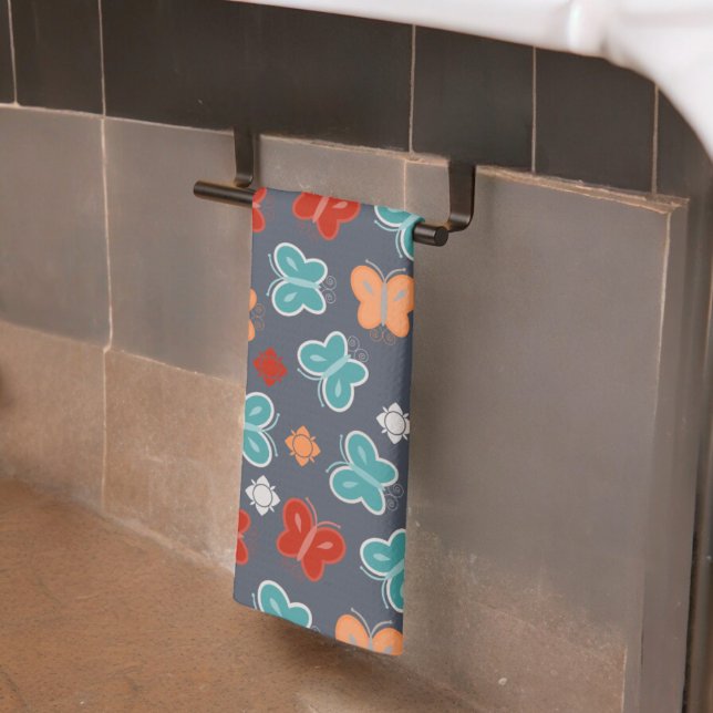 Multifärgad Butterfly Kökshandduk (Kitchen Towel)