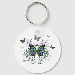 Multifärgad Butterfly Nyckelring