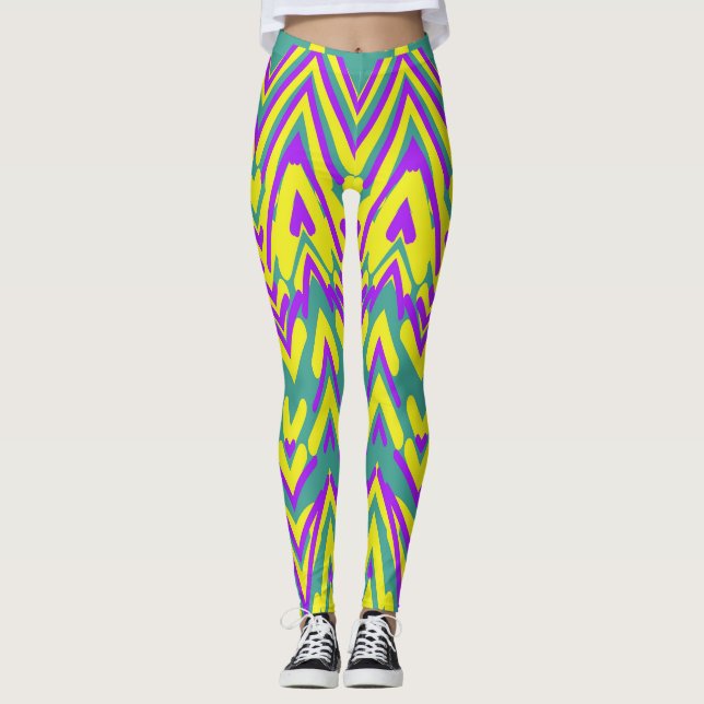Multifärgad Chavron "Ratti_Kreativ_Arts" Leggings (Framsida)