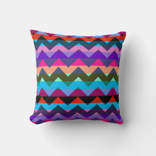 Multifärgad Chevron Zigzag Rand Mönster 2 Kudde