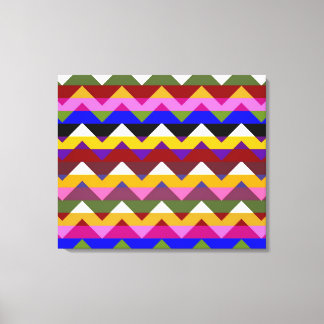 Multifärgad Chevron Zigzag Rand Mönster 3 Canvastryck