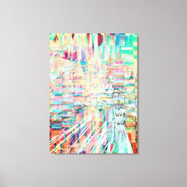 Multifärgad City Life Canvas Wall Art (Framsida)