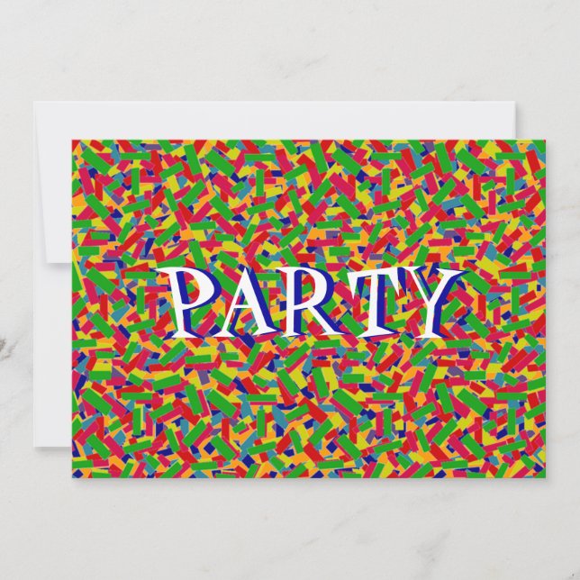 Multifärgad Confetti Inbjudningar (Framsida)