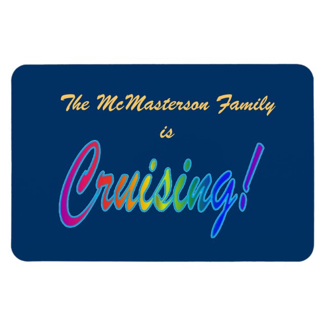 Multifärgad Cruising Family Stateroom Door Marker Magnet (Horisontell)