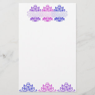 Multifärgad Damask Brevpapper