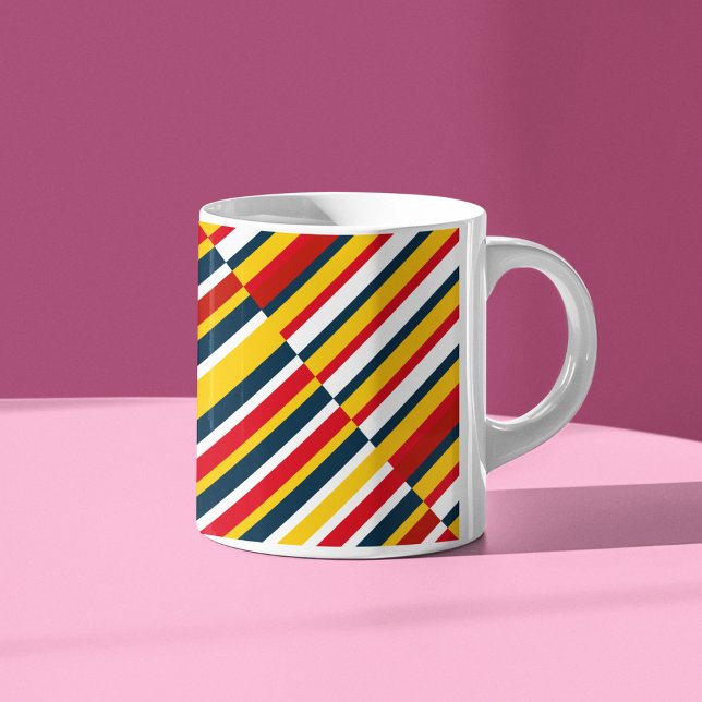 Multifärgad Diagonal Rand Kaffemugg (mugs and cups)